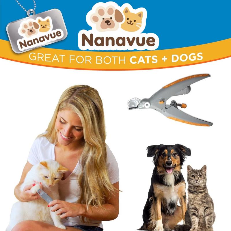 LED Light Pet Nail Clipper - 5X Magnification Trimmer for Cats & Dogs, Scissor Safe, Vets Recommended Grooming Tool with Super-Bright LEDs for Precise Nail Trimming PetCare