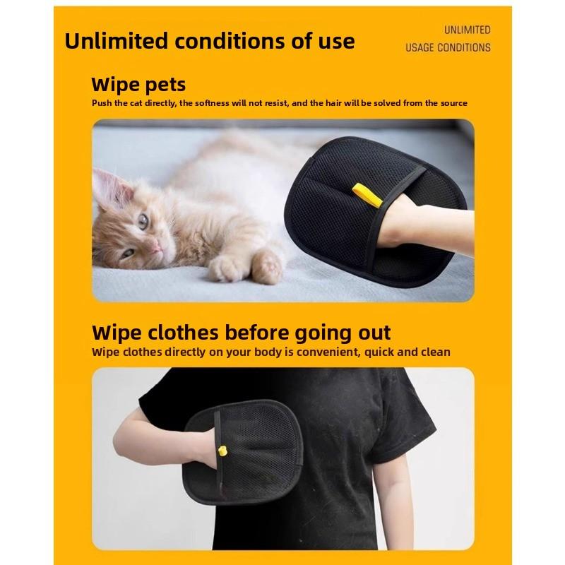 Essential Home Pet Hair Removal Glove, Dual Brush Design, Static Electricity Fur Remover, Deshedding Tool, Perfect for Cats and Dogs, Must-Have Grooming Tool
