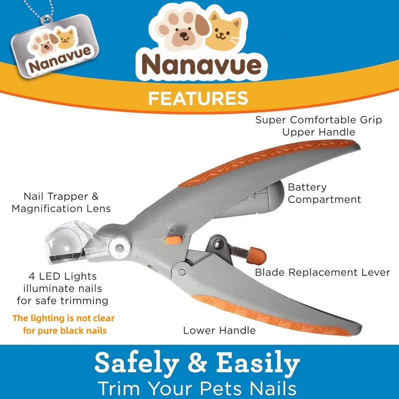 LED Light Pet Nail Clipper - 5X Magnification Trimmer for Cats & Dogs, Scissor Safe, Vets Recommended Grooming Tool with Super-Bright LEDs for Precise Nail Trimming PetCare LED Light Pet Nail Clipper - 5X Magnification Trimmer for Cats & Dogs, Scissor Safe, Vets Recommended Grooming Tool with Super-Bright LEDs for Precise Nail Trimming PetCare